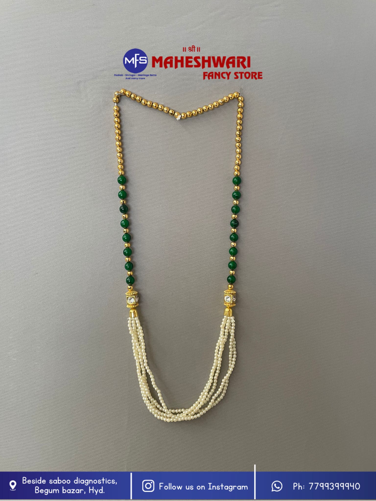 Swagat Mala green moti